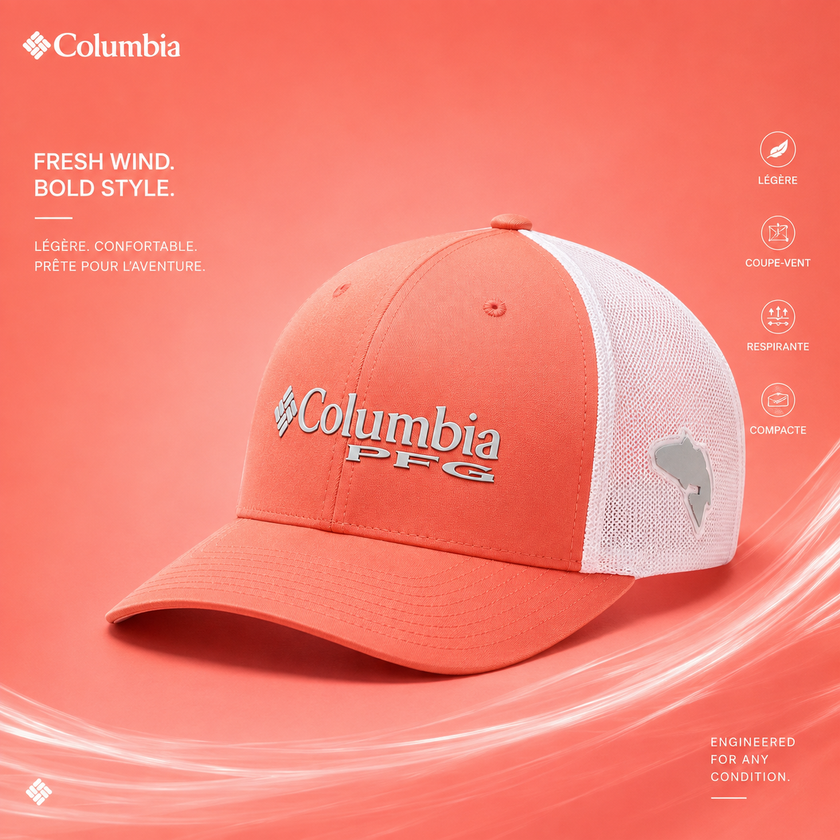 Casquette Columbia PFG Saumon